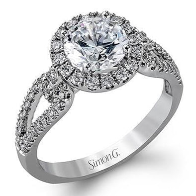 White Gold Engagement Ring. Featuring A Signature Created Lab Grown Center Diamond And Earth Mined Accent Diamonds.