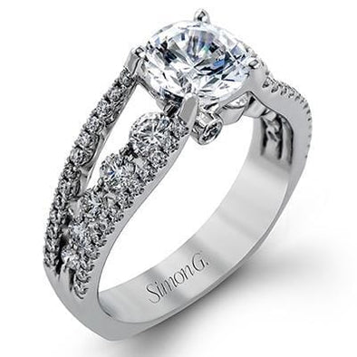 White Gold Engagement Ring. Featuring A Signature Created Lab Grown Center Diamond And Earth Mined Accent Diamonds.