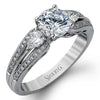 White Gold Engagement Ring. Featuring A Signature Created Lab Grown Center Diamond And Earth Mined Accent Diamonds.