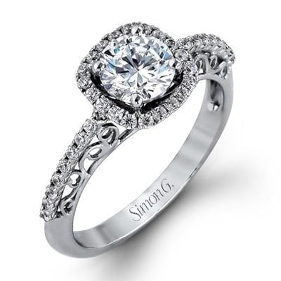 White Gold Engagement Ring. Featuring A Signature Created Lab Grown Center Diamond And Earth Mined Accent Diamonds.