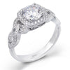 White Gold Engagement Ring. Featuring A Signature Created Lab Grown Center Diamond And Earth Mined Accent Diamonds.