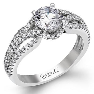 White Gold Engagement Ring. Featuring A Signature Created Lab Grown Center Diamond And Earth Mined Accent Diamonds.