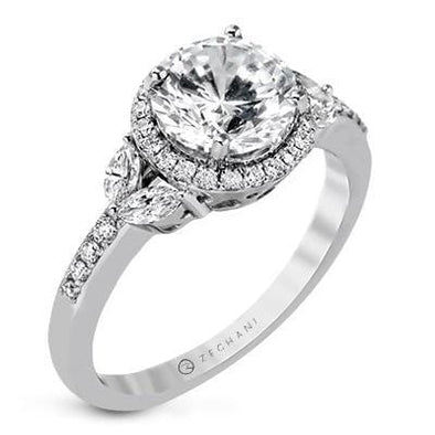 White Gold Engagement Ring. Featuring A Signature Created Lab Grown Center Diamond And Earth Mined Accent Diamonds.