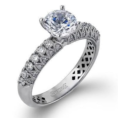 White Gold Engagement Ring. Featuring A Signature Created Lab Grown Center Diamond And Earth Mined Accent Diamonds.