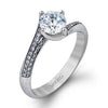 White Gold Engagement Ring. Featuring A Signature Created Lab Grown Center Diamond And Earth Mined Accent Diamonds.