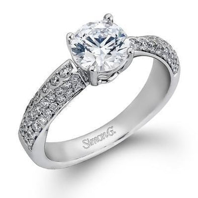 White Gold Engagement Ring. Featuring A Signature Created Lab Grown Center Diamond And Earth Mined Accent Diamonds.