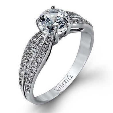 White Gold Engagement Ring. Featuring A Signature Created Lab Grown Center Diamond And Earth Mined Accent Diamonds.