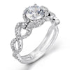 White Gold Engagement Ring. Featuring A Signature Created Lab Grown Center Diamond And Earth Mined Accent Diamonds.