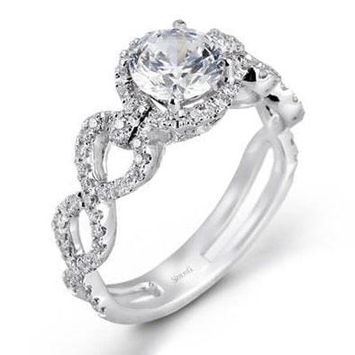 White Gold Engagement Ring. Featuring A Signature Created Lab Grown Center Diamond And Earth Mined Accent Diamonds.