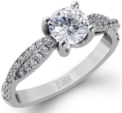 White Gold Engagement Ring. Featuring A Signature Created Lab Grown Center Diamond And Earth Mined Accent Diamonds.