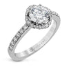 White Gold Engagement Ring. Featuring A Signature Created Lab Grown Center Diamond And Earth Mined Accent Diamonds.