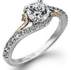 White Gold Engagement Ring. Featuring A Signature Created Lab Grown Center Diamond And Earth Mined Accent Diamonds.