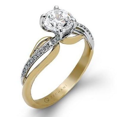 Yellow Gold Engagement Ring. Featuring A Signature Created Lab Grown Center Diamond And Earth Mined Accent Diamonds.