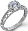 White Gold Engagement Ring. Featuring A Signature Created Lab Grown Center Diamond And Earth Mined Accent Diamonds.