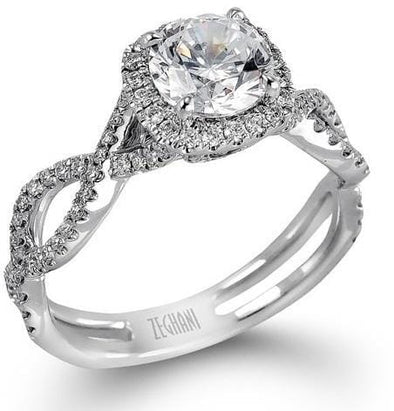 White Gold Engagement Ring. Featuring A Signature Created Lab Grown Center Diamond And Earth Mined Accent Diamonds.