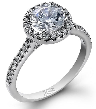 White Gold Engagement Ring. Featuring A Signature Created Lab Grown Center Diamond And Earth Mined Accent Diamonds.