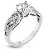 White Gold Engagement Ring. Featuring A Signature Created Lab Grown Center Diamond And Earth Mined Accent Diamonds.