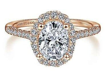 Rose Gold Engagement Ring. Featuring A Signature Created Lab Grown Center Diamond And Earth Mined Accent Diamonds.