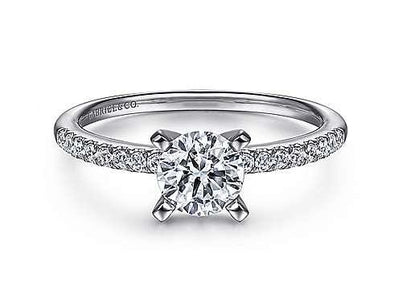 White Gold Engagement Ring. Featuring A Signature Created Lab Grown Center Diamond And Earth Mined Accent Diamonds.