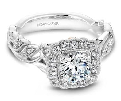 White Gold Engagement Ring. Featuring A Signature Created Lab Grown Center Diamond And Earth Mined Accent Diamonds.