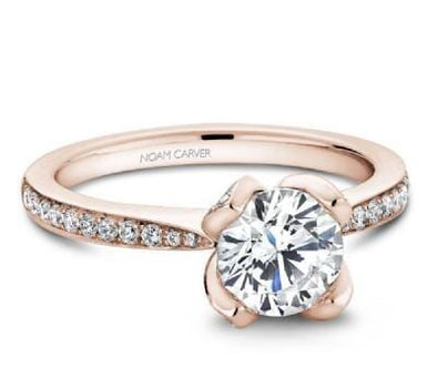 Rose Gold Engagement Ring. Featuring A Signature Created Lab Grown Center Diamond And Earth Mined Accent Diamonds.