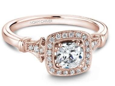 Rose Gold Engagement Ring. Featuring A Signature Created Lab Grown Center Diamond And Earth Mined Accent Diamonds.