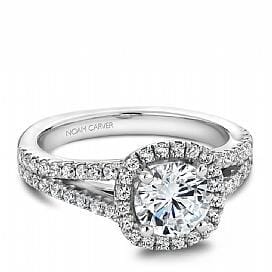 White Gold Engagement Ring. Featuring A Signature Created Lab Grown Center Diamond And Earth Mined Accent Diamonds.