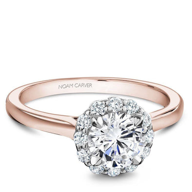 Rose Gold Engagement Ring. Featuring A Signature Created Lab Grown Center Diamond And Earth Mined Accent Diamonds.