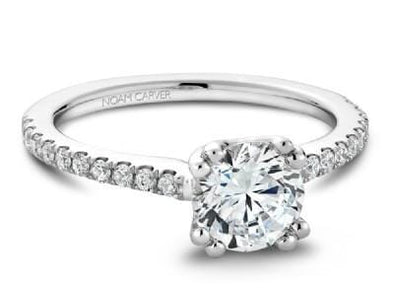 White Gold Engagement Ring. Featuring A Signature Created Lab Grown Center Diamond And Earth Mined Accent Diamonds.