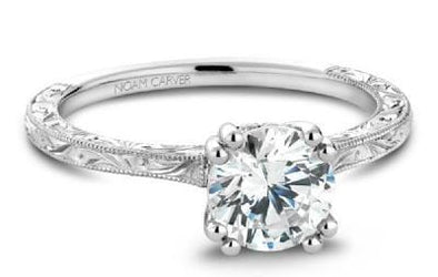 White Gold Engagement Ring. Featuring A Signature Created Lab Grown Center Diamond And Earth Mined Accent Diamonds.