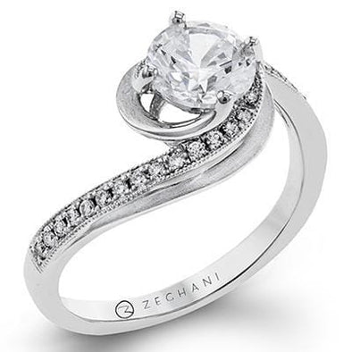 White Gold Engagement Ring. Featuring A Signature Created Lab Grown Center Diamond And Earth Mined Accent Diamonds.