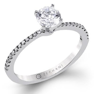 White Gold Engagement Ring. Featuring A Signature Created Lab Grown Center Diamond And Earth Mined Accent Diamonds.