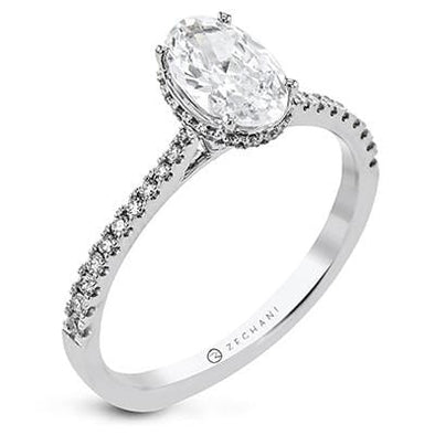 White Gold Engagement Ring. Featuring A Signature Created Lab Grown Center Diamond And Earth Mined Accent Diamonds.