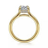 Yellow Gold Engagement Ring. Featuring A Signature Created Lab Grown Center Diamond And Earth Mined Accent Diamonds.