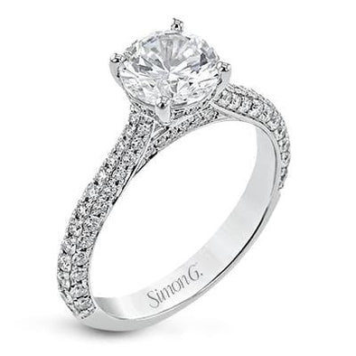 White Gold Engagement Ring. Featuring A Signature Created Lab Grown Center Diamond And Earth Mined Accent Diamonds.