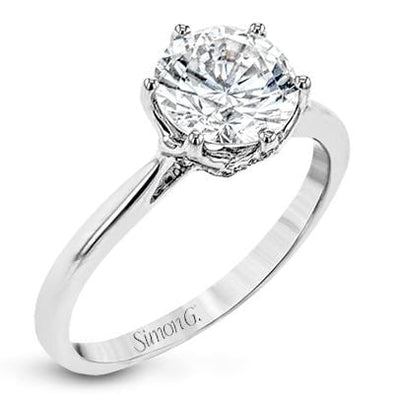 White Gold Engagement Ring. Featuring A Signature Created Lab Grown Center Diamond And Earth Mined Accent Diamonds.