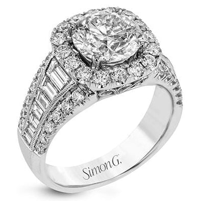 White Gold Engagement Ring. Featuring A Signature Created Lab Grown Center Diamond And Earth Mined Accent Diamonds.