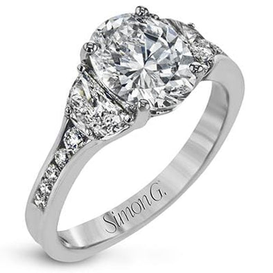 White Gold Engagement Ring. Featuring A Signature Created Lab Grown Center Diamond And Earth Mined Accent Diamonds.