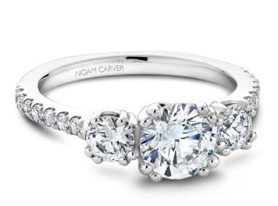 White Gold Engagement Ring. Featuring A Signature Created Lab Grown Center Diamond And Earth Mined Accent Diamonds.