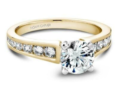 Yellow Gold Engagement Ring. Featuring A Signature Created Lab Grown Center Diamond And Earth Mined Accent Diamonds.