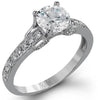 White Gold Engagement Ring. Featuring A Signature Created Lab Grown Center Diamond And Earth Mined Accent Diamonds.