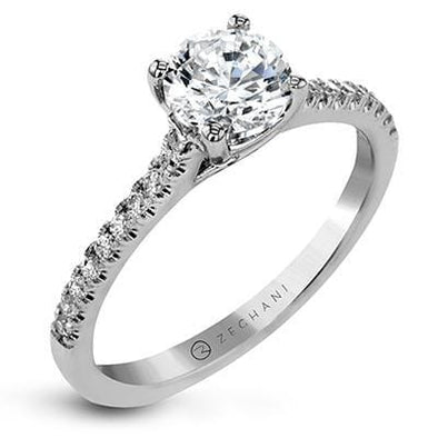 White Gold Engagement Ring. Featuring A Signature Created Lab Grown Center Diamond And Earth Mined Accent Diamonds