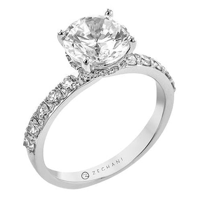 White Gold Engagement Ring. Featuring A Signature Created Lab Grown Center Diamond And Earth Mined Accent Diamonds.