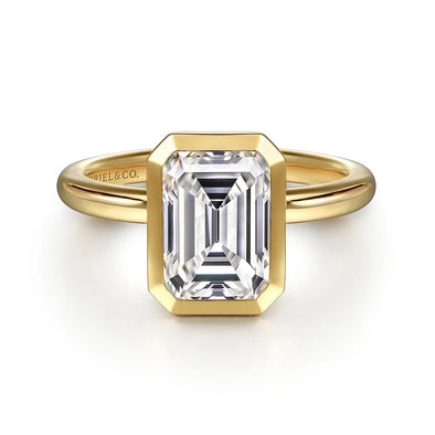 Yellow Gold Solitaire Engagement Ring. Featuring A Signature Created Lab Grown Center Diamond.