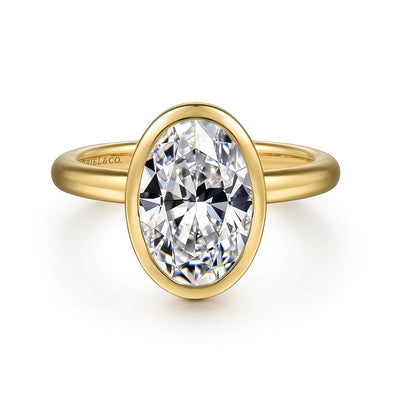 Yellow Gold Solitaire Engagement Ring. Featuring A Signature Created Lab Grown Center Diamond.