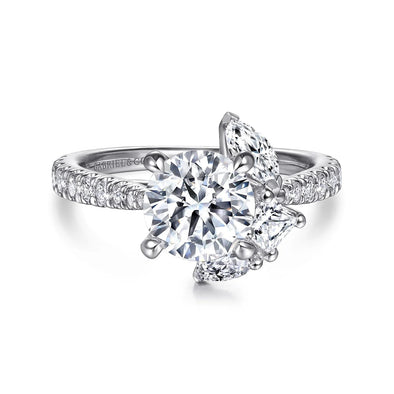 White Gold Engagement Ring. Featuring A Signature Created Lab Grown Center Diamond And Earth Mined Accent Diamonds.