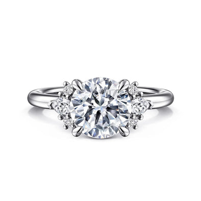 White Gold Engagement Ring. Featuring A Signature Created Lab Grown Center Diamond And Earth Mined Accent Diamonds.