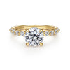 Yellow Gold Engagement Ring. Featuring A Signature Created Lab Grown Center Diamond And Earth Mined Accent Diamonds.