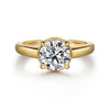 Yellow Gold Engagement Ring. Featuring A Signature Created Lab Grown Center Diamond And Earth Mined Accent Diamonds.