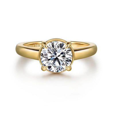 Yellow Gold Engagement Ring. Featuring A Signature Created Lab Grown Center Diamond And Earth Mined Accent Diamonds.